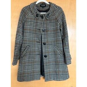 CoffeeShop Black and White Houndstooth Plaid Jacket Size Small